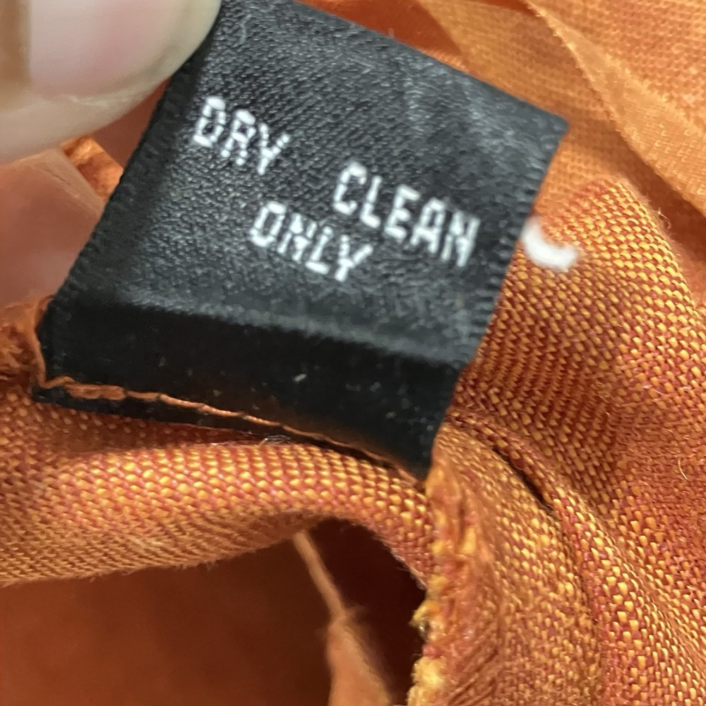 Company Ellen Tracy Linen Button Front Midi Skirt Orange Rust Womens Size 16 - Picture 14 of 16